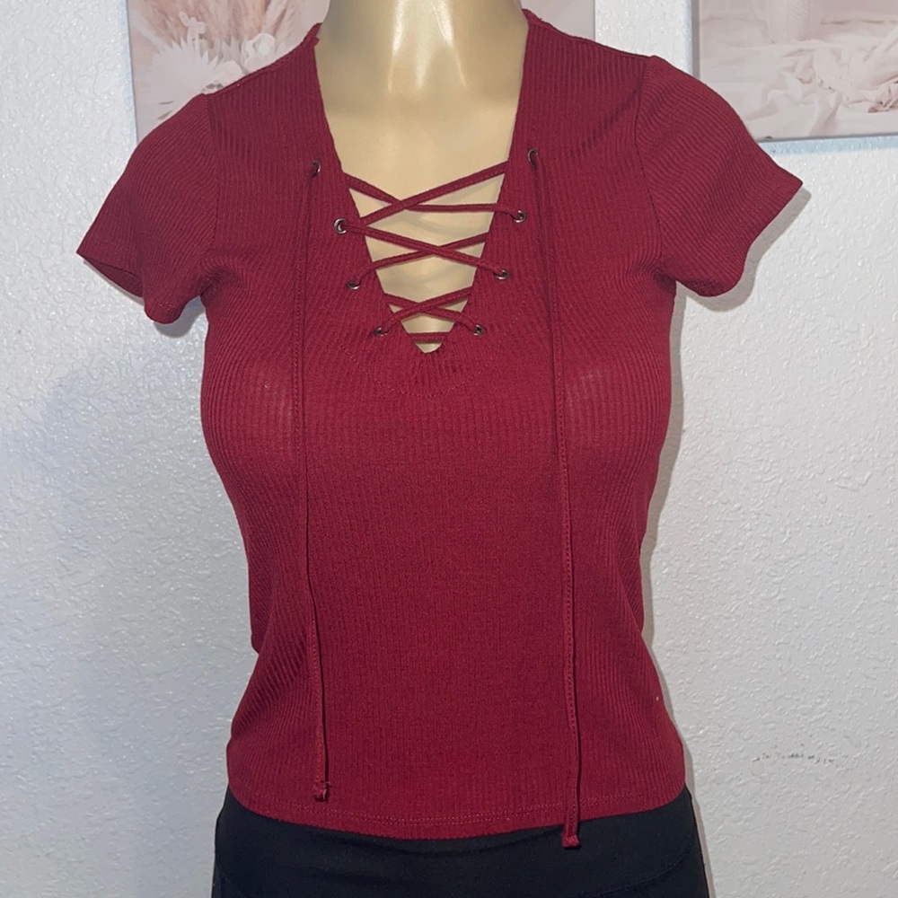 Burgundy blouse